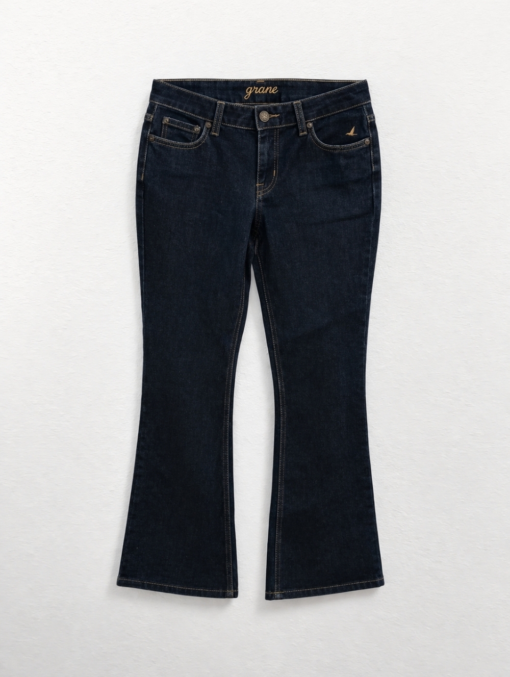 Grane DarkWash Bootcut Jeans Size 7 Short Midrise Stretch Denim